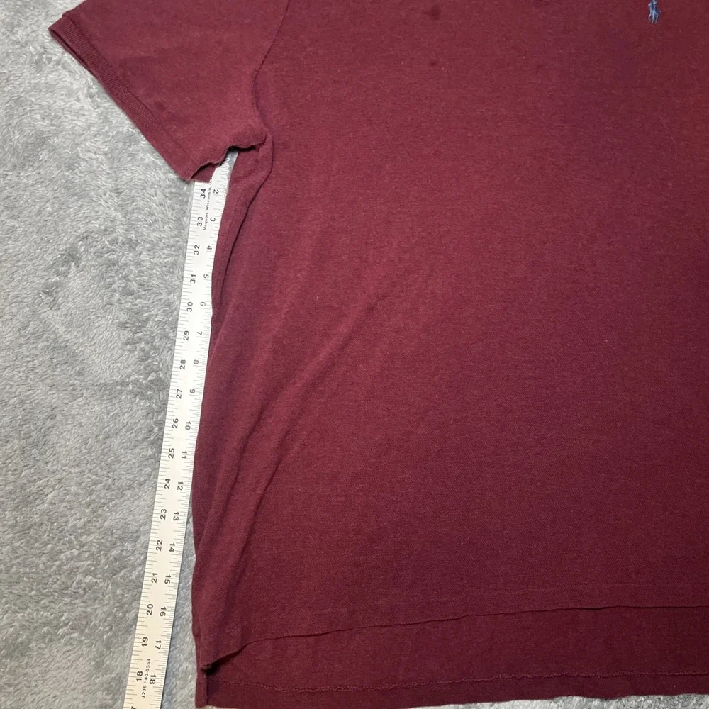 Polo Ralph Lauren Men's Short Sleeve Burgundy Shirt Navy Pony SZ XXL Classic Fit